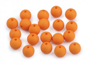 Plastové korálky matné Ø10 mm - 11 (09) oranžová