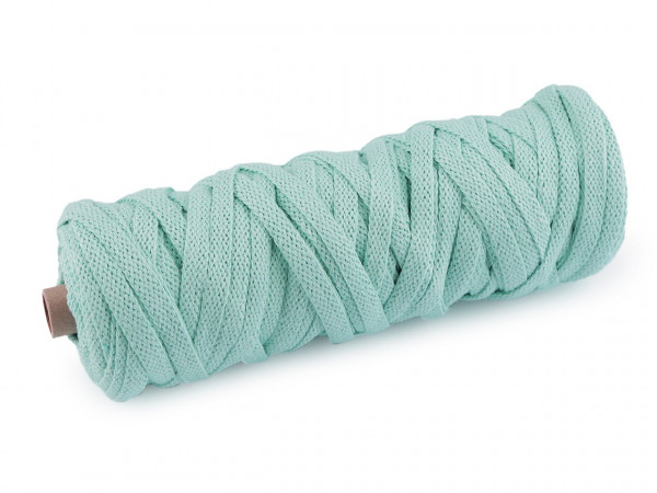 Bavlněná šňůra plochá tkaná / macrame šíře 8-10 mm