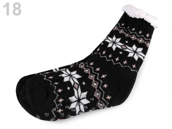 Ponožky zimní s protiskluzem, vlněné
