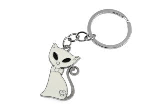 Kovový přívěsek na batoh / klíče kočka