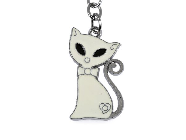 Kovový přívěsek na batoh / klíče kočka
