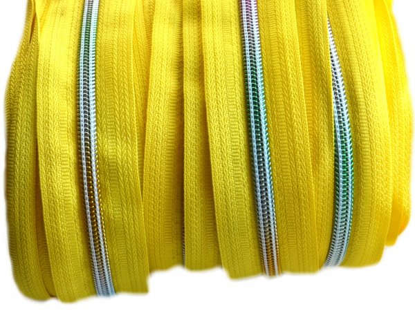 Duhový zip spirálový šíře 5 mm metráž žlutá