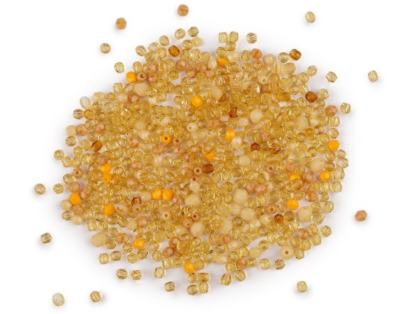 Skleněné korálky ramš broušené ohňovky 2. jakost