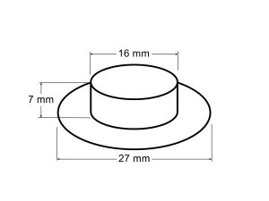 Průchodky s podložkou vnitřní Ø16 mm / vnější Ø27 mm matné