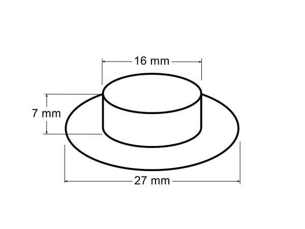 Průchodky s podložkou vnitřní Ø16 mm / vnější Ø27 mm matné