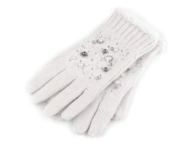 Dámské vlněné rukavice s kožíškem, zateplené
