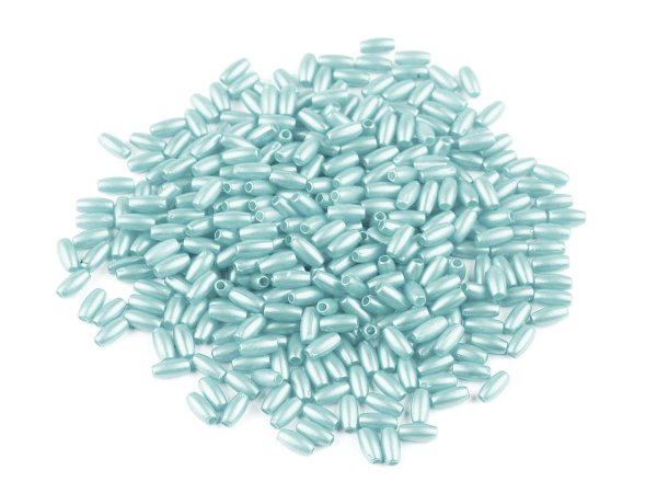 Plastové voskové korálky / perly Glance rýže 3x6 mm