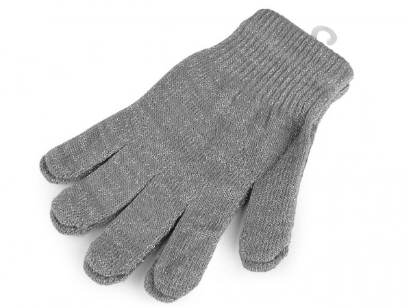 Dámské / dívčí pletené rukavice s lurexem