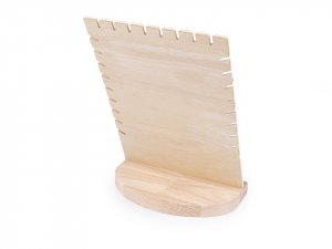 Dřevěný stojan se semišem na náhrdelníky a řetízky 18x25,5 cm