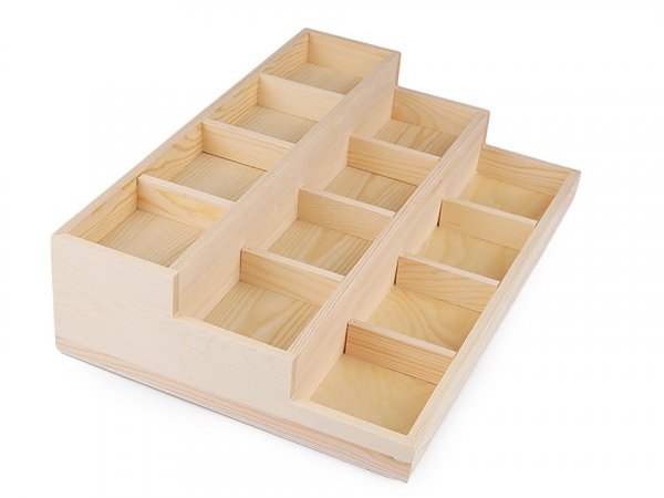 Dřevěné plato / organizér 3 patrový 24x35,5 cm