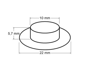 Průchodky s podložkou vnitřní Ø10 mm / vnější Ø22 mm květ s kamínky