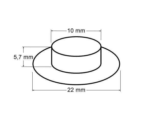 Průchodky s podložkou vnitřní Ø10 mm / vnější Ø22 mm květ s kamínky