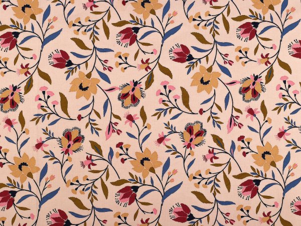 Bavlněná látka / plátno květy