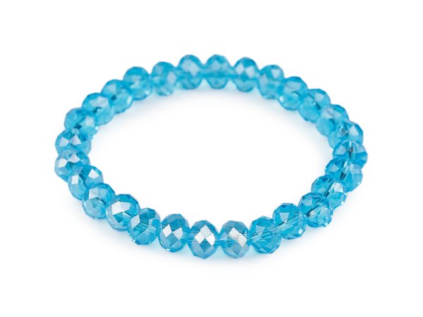 Náramek pružný z broušených korálků s AB efektem