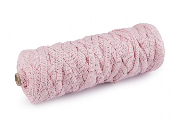 Bavlněná šňůra plochá tkaná / macrame šíře 8-10 mm