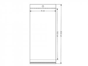 PP sáček s lepicí klopou a závěsem 8x19,5 cm