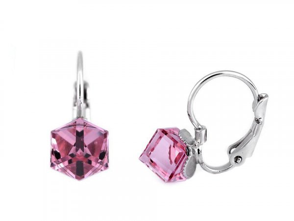 Náušnice se Swarovski Elements kostka