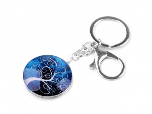 Přívěsek na klíče / kabelku strom života, mandala - 7 modrá strom