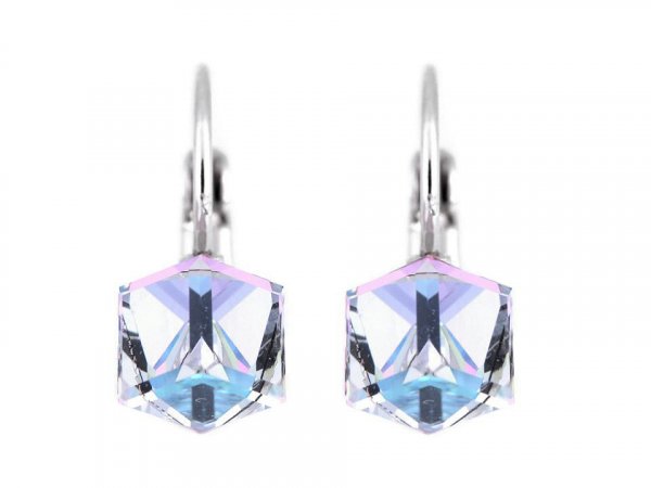 Náušnice se Swarovski Elements kostka