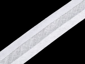 Šikmý proužek bavlněný šíře 30 mm zažehlený - 1 (1) bílá