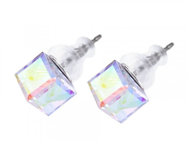Náušnice se Swarovski Elements kostka