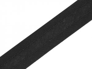 Šikmý proužek bavlněný šíře 30 mm zažehlený - 2 (21) černá