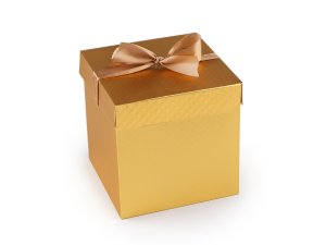 Dárková krabička s mašlí metalická