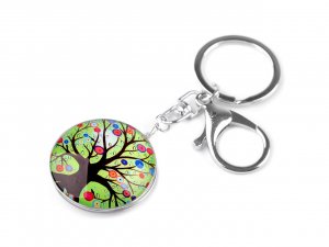 Přívěsek na klíče / kabelku strom života, mandala - 10 zelená sv. strom