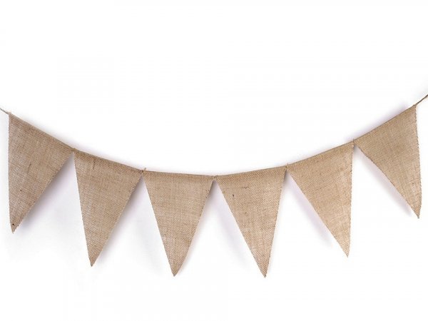 Závěsná dekorace jutové vlajky 12 ks