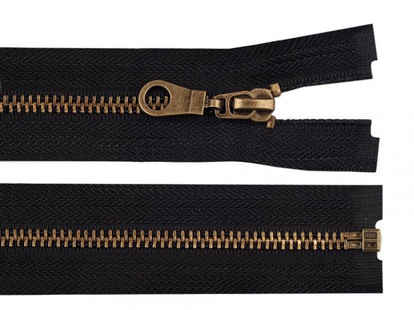 Staromosazný zip šíře 6 mm délka 85 cm bundový