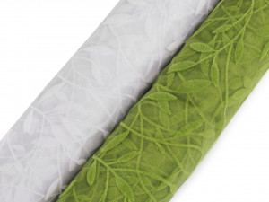 Organza šíře 75 cm listy