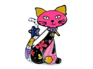 Kovová brož pes, kočka