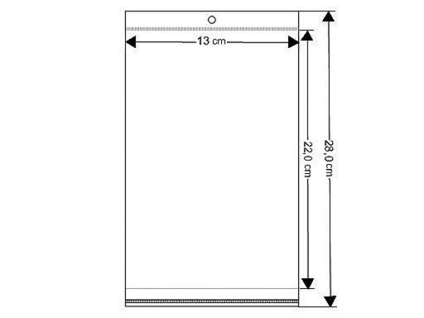 PP sáček s lepicí klopou a závěsem 13x22cm