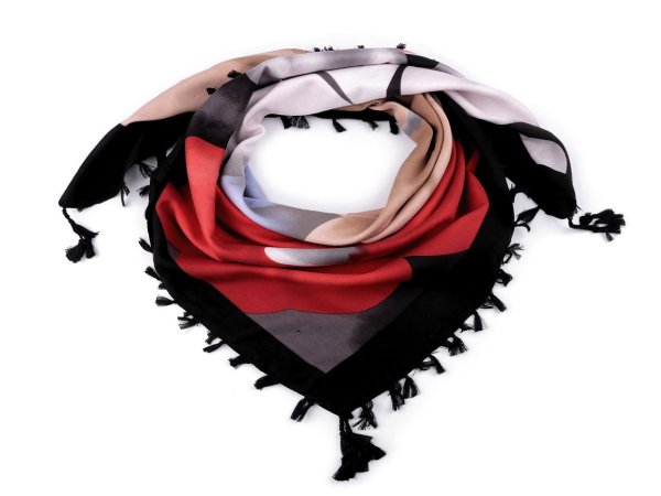 Šátek s třásněmi 105x105 cm