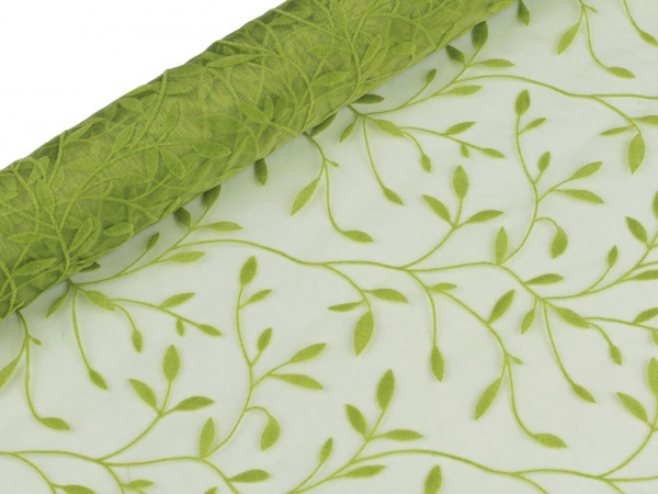 Organza šíře 75 cm listy