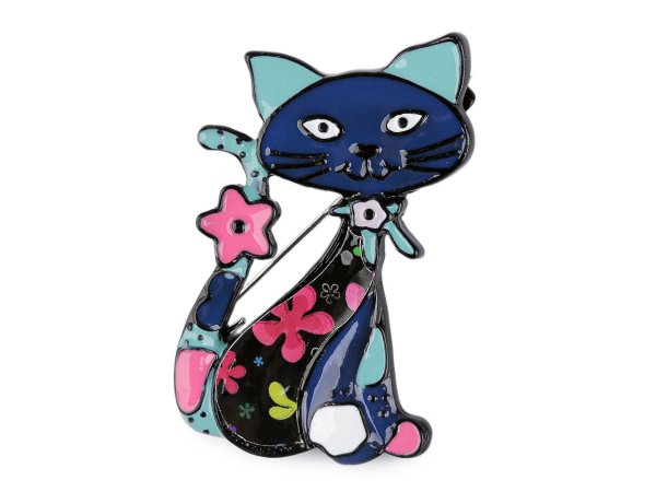 Kovová brož pes, kočka