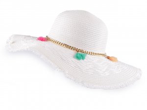 Dámský letní klobouk / slamák - 1 bílá přírodní