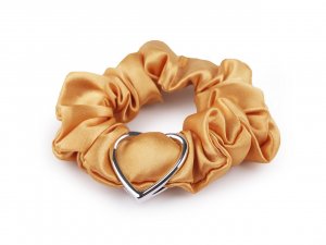 Saténová scrunchie gumička do vlasů / náramek srdce