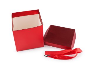 Dárková krabička s mašlí metalická