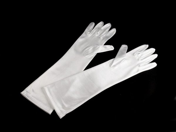 Dlouhé společenské rukavice saténové