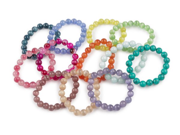 Náramek pružný ze skleněných korálků