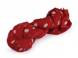 Letní šátek / šála puntík 70x160 cm - 4 červená tmavá bílá