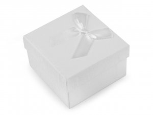 Krabička s mašličkou 9x9 cm - 1 bílá přírodní