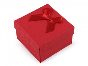 Krabička s mašličkou 9x9 cm - 4 červená
