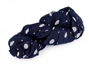 Letní šátek / šála puntík 70x160 cm - 6 modrá tmavá bílá