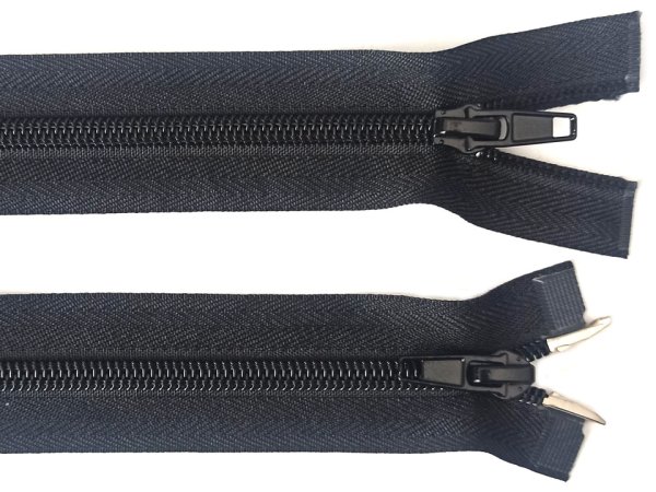 Spirálový zip šíře No 5 délka 60 cm bundový 2 jezdci