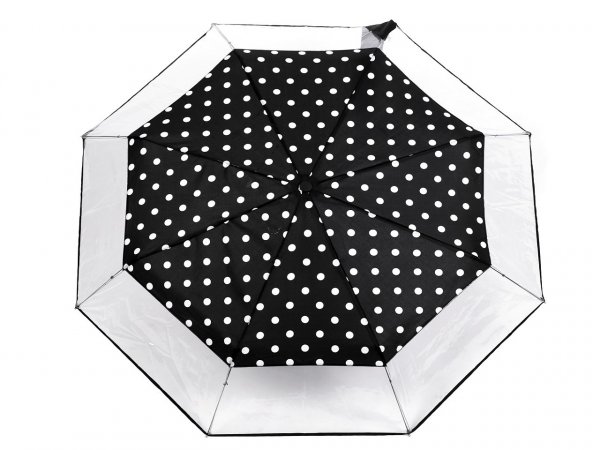 Dámský skládací deštník s transparentním lemem