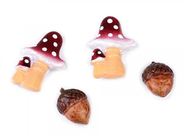 Samolepicí dekorace muchomůrky, žaludy