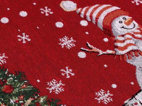 Gobelín vánoční - metráž sněhulák, stromek