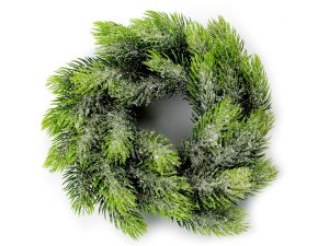 Umělý vánoční věnec zasněžený Ø25 cm